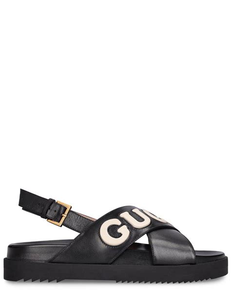 gucci sandals all black|black Gucci sandals for women.